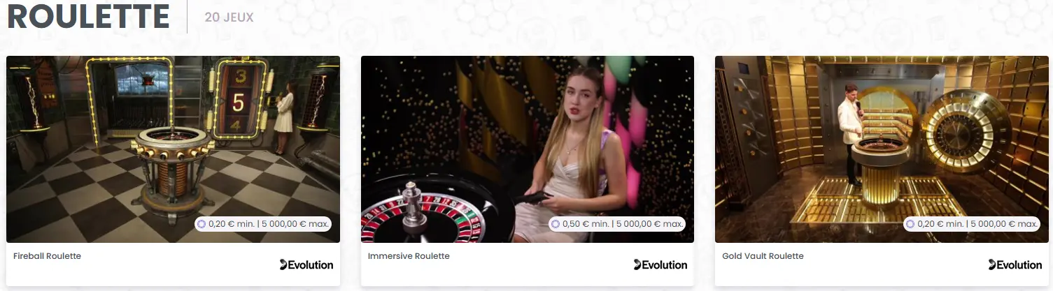 roulette en direct au Madnix Casino